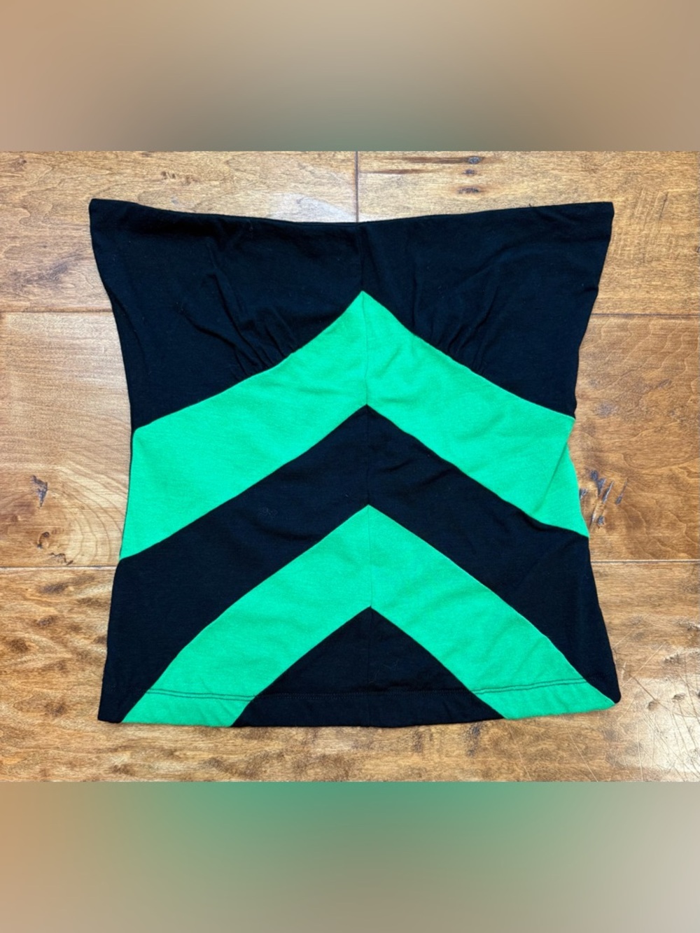 Laundry Shelli Segal Strapless Tube Top Green Black Chevron Size S